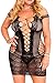 IYISS Women's Seamless Hollow Out Fishnet Chemise Standard N Plus