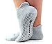 Live Happy Be Healthy Non-Slip Socks Yoga Barre Pilates Hospital Maternity Sock w/Grips for Women Men 2-Pairs Black (Repose Grey 1 Pack)