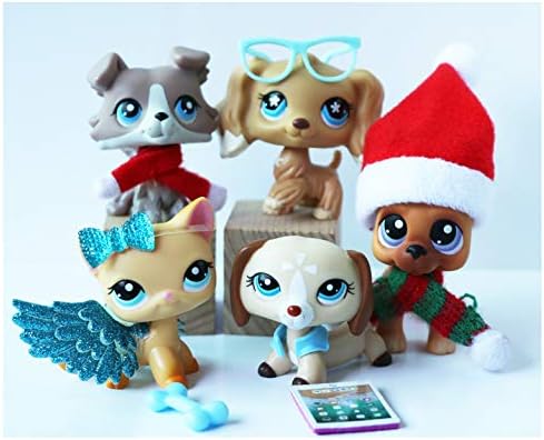 LPSXIE LPS Great Dane 244 LPS Collie 67 LPS Dachshund1491 LPS Cocker Spaniel 748 Dogs and LPS Shorthair Cat 339 Collection Figures with Accessories