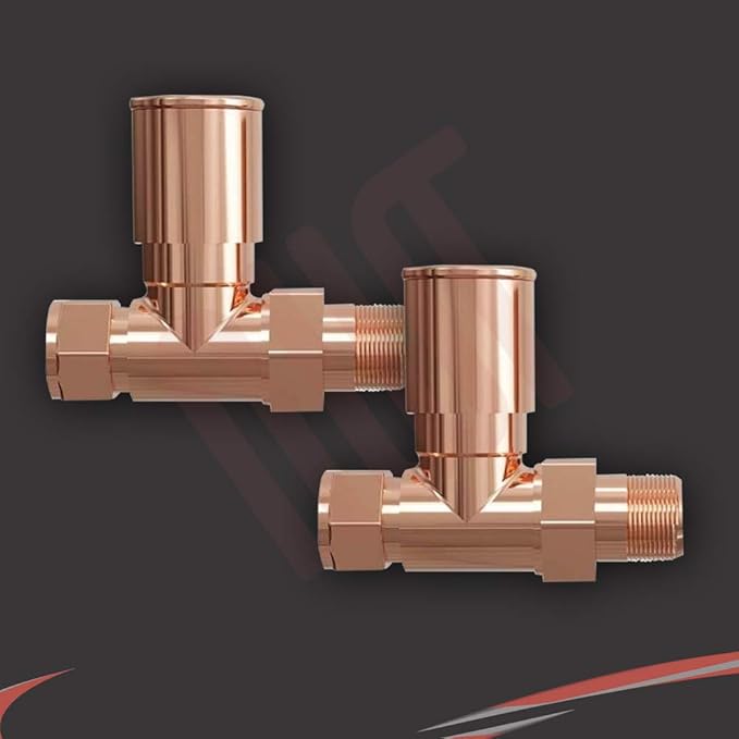 Copper Radiator Valves (Pair) Straight Valves Suitable for
