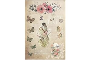EUROPEAN EXCELLENCY Rice Paper for Decoupage A4 BIRDS (Love Birds - 2 Sheets)
