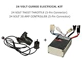 Currie Tech 24 Volt Eletrical Kit (Twist Throttle w/ LED & 24 Volt 30A 5pin Controller) for 24 Volt Ezip, Schwinn, & Currie Electric Scooters