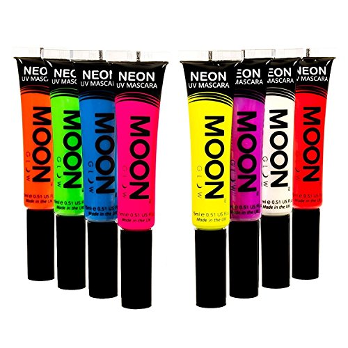 Moon Glow - Blacklight Neon Mascara 0.51ozÂ Set of 8 colorsÂ â€“ Glows brightly under Blacklights / UV Lighting!