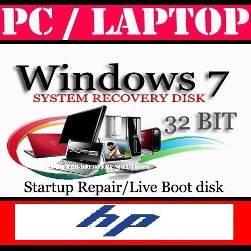 HP - Windows 7 - 32 Bit Recovery Boot Disc Disk CD [ALL VERSIONS, 2014 Latest]