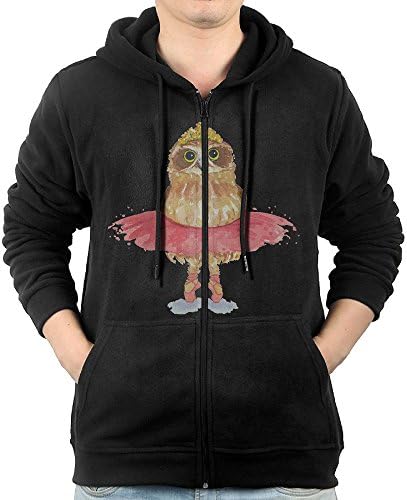 Beautiful Owl Lady Sweater Shirt Zipper Jacket Sports Hooded Sweatshirt For Mens Fit Yoga Black X-Large