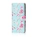 32nd Floral Design Leather Wallet Case for Sony Xperia XA1 Ultra, Designer Flower Pattern Wallet Style Case Cover with Card Slots - Spring Blue