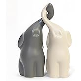 ZFQGEGE Elephant Statue Couple Ornament Elefante Ring Holder Table Top Shelf Bookends Love Aesthetic Sculptures Decoraciones para Sala Animal Figurines Home Decor Valentine's Elephant Gifts for Women