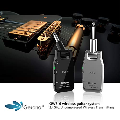 Getaria Wireless Guitar System Audio Transmitter and Receiver for Electric Guitar Bass GWS-6 (Silver/Black) - Thumbnail 5