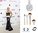 Hollywood Sensation Women Pendant Necklaces : Round Cut Cubic Zirconia18k White Gold Plated+Natural Mink Mega Volume Eyelashes+Travel Size 4 Pieces Makeup Brushes,Gift for Her