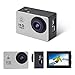 YUNTAB Sport Action Camera Vlog DV, HD 1080P 2.0 inch, 5MP, 120 Degree Wide-Angle, 30m Underwater Waterproof Camcorder(Silver) (Silver)