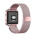 Andyou Fitbit Blaze Band with Frame, stainless steel Replacement Adjustable Band with Metal Frame for Fitbit Blaze Women Men,Rose pink Small
