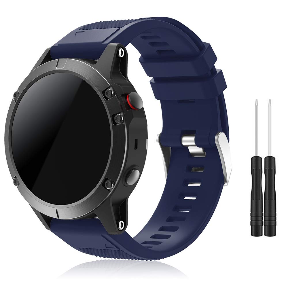 TOPsic Fenix 5/Fenix 5 Plus Band, 22mm Watch Band Silicone Replacement Band for Fenix 5/5 Plus/Fenix 6/6 Pro/Fenix 7/Fenix 7 Solar/Approach S60/Quatix 5/Forerunner 935/945/Instinct — image 1