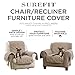 SureFit SF44976 Microfleece Recliner Pet Furniture Cover, Taupe