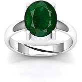 LMDPRAJAPATIS 8.00 Carat Natural Emerald Gemstone 925 Sterling Silver Adjustable Ring For Women And Men