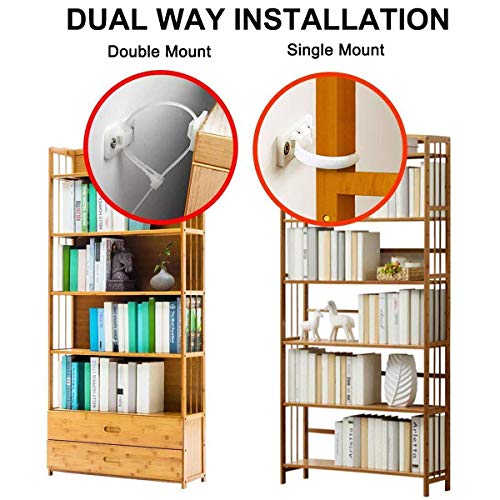 Furniture Straps,12 Pack Baby Proofing Anti Tip Furniture Anchors Kit, Cabinet Wall Anchor, Adjustable Child Safety Straps Protect Toddlers & Pet from Falling Furniture