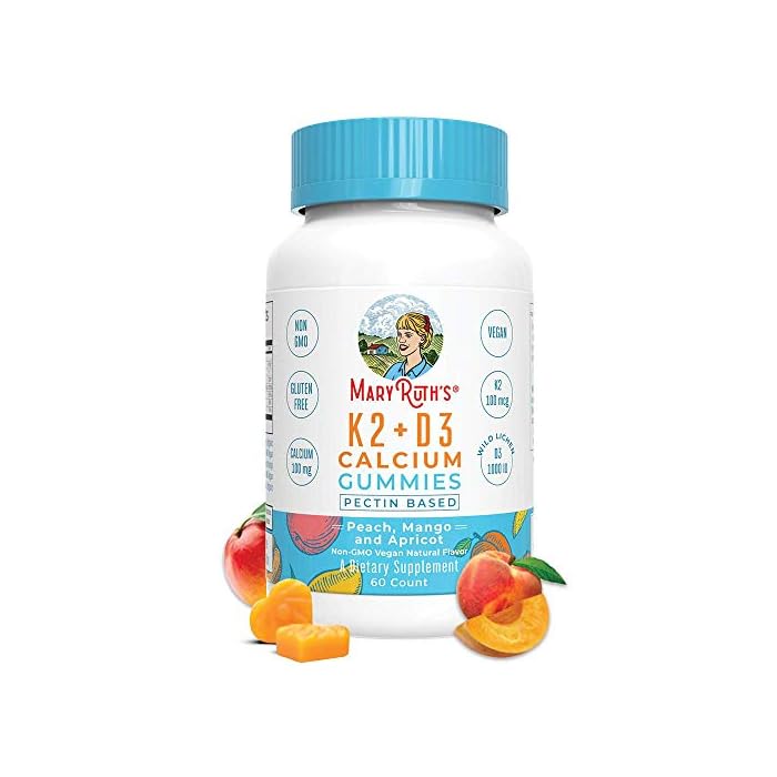 MaryRuth Organics Calcium with Vitamin D3 & Vitamin K2 | 2 Month Supply | Calcium Supplement | Bone Support | Calcium…