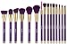 Makeup Brushes BS-MALL Synthetic Makeup Brush Set Eyelash Foundation Blending Blush Eyeliner Face Powder Makeup brushes(15 PCS,Golden Purple)