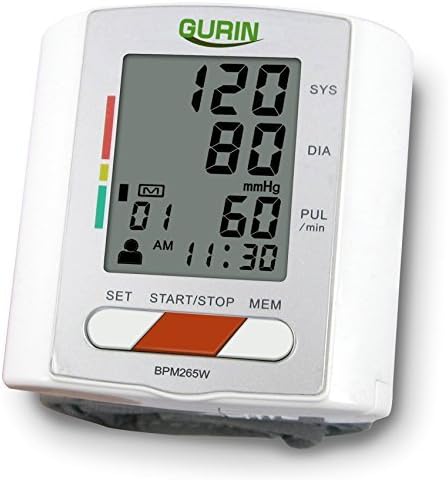 Gurin Professional Wrist Digital Blood pressure Monitor - 2 User with Heart Health and Hypertension Indicator by Gurin