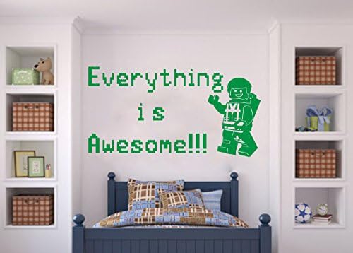 Everything is Awesome Inspirational Quote Vinyl Wall Decal Mural Sticker! (Green)
