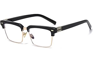 SUNBSR Fashion Square Glasses for Women Men Classic Half Frame Blue Light Blocking Glasses Computer Eyeglasses