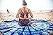 Folkulture Oceanic Aura Round Beach Blanket or Bohemian Mandala Tapestry, Circle Yoga Mat for Meditation, Hippie Tablecloth, Mandala Rug or Boho Home Decor - 72 Inches, Blue