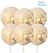36 Inch Jumbo Giant Confetti Balloons, Clear balloons with Gold Confetti (Premium Helium Quality) Pkg/6,Latex Glitter Balloons for Birthday Wedding Photo Shoot Festival Christmas Event Decorations …