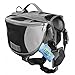 Lifeunion Saddle Bag Backpack for Dog, Tripper Hound Bag Travel Hiking Camping (Black + Grey, L)