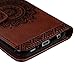 S6 Edge Case, Galaxy S6 Edge Wallet Case Premuim PU Leather 3D Retro Embossed Totem Flower Case Ultra Slim Shockproof TPU Inner Bumper with Magnetic Clip & ID/Credit Card Holders by Badalink - Brown