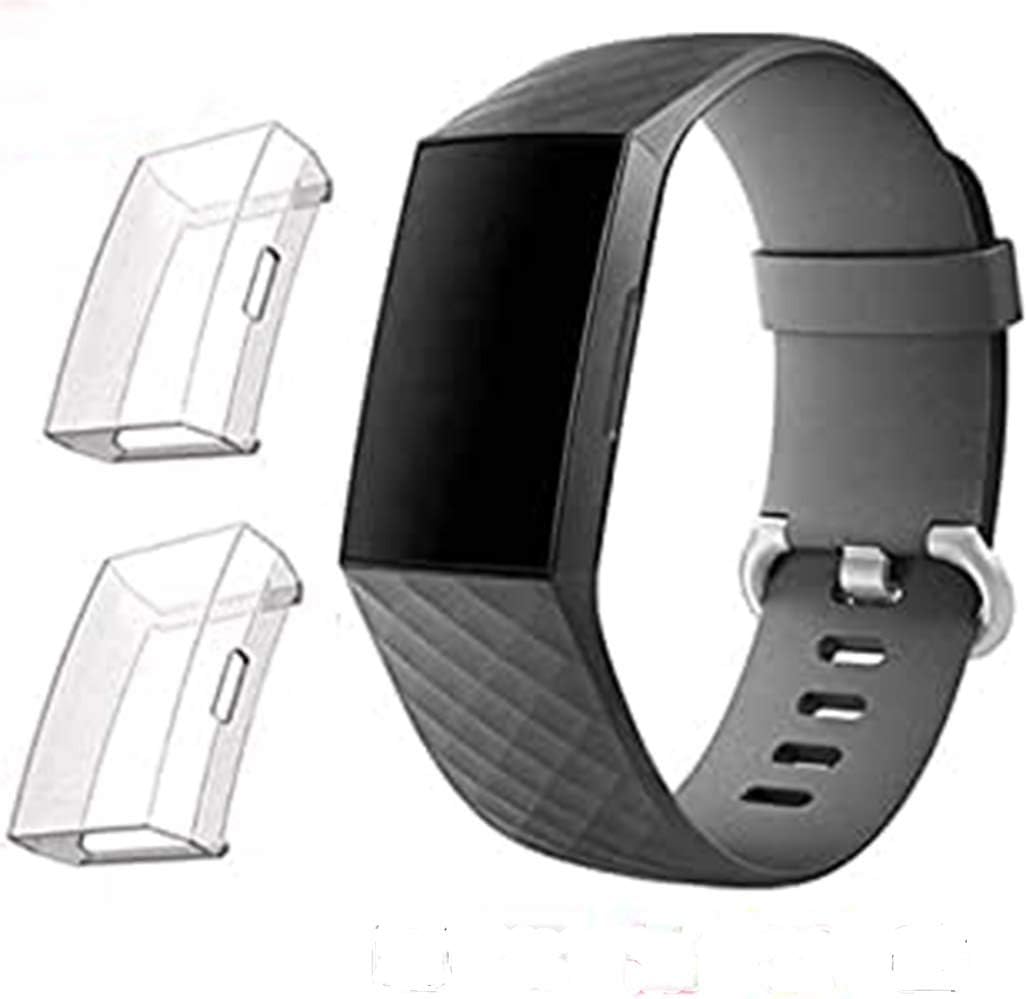 Fentace Screen Protector Compatible with Fitbit Charge 3 / Charge 4, 2 Pcs TPU Cover Case (white+white)