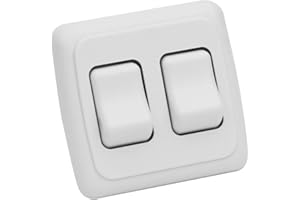 CCTP Double SPST On-Off Switch with Bezel, 12V Light Switch for RV, Camper(White)