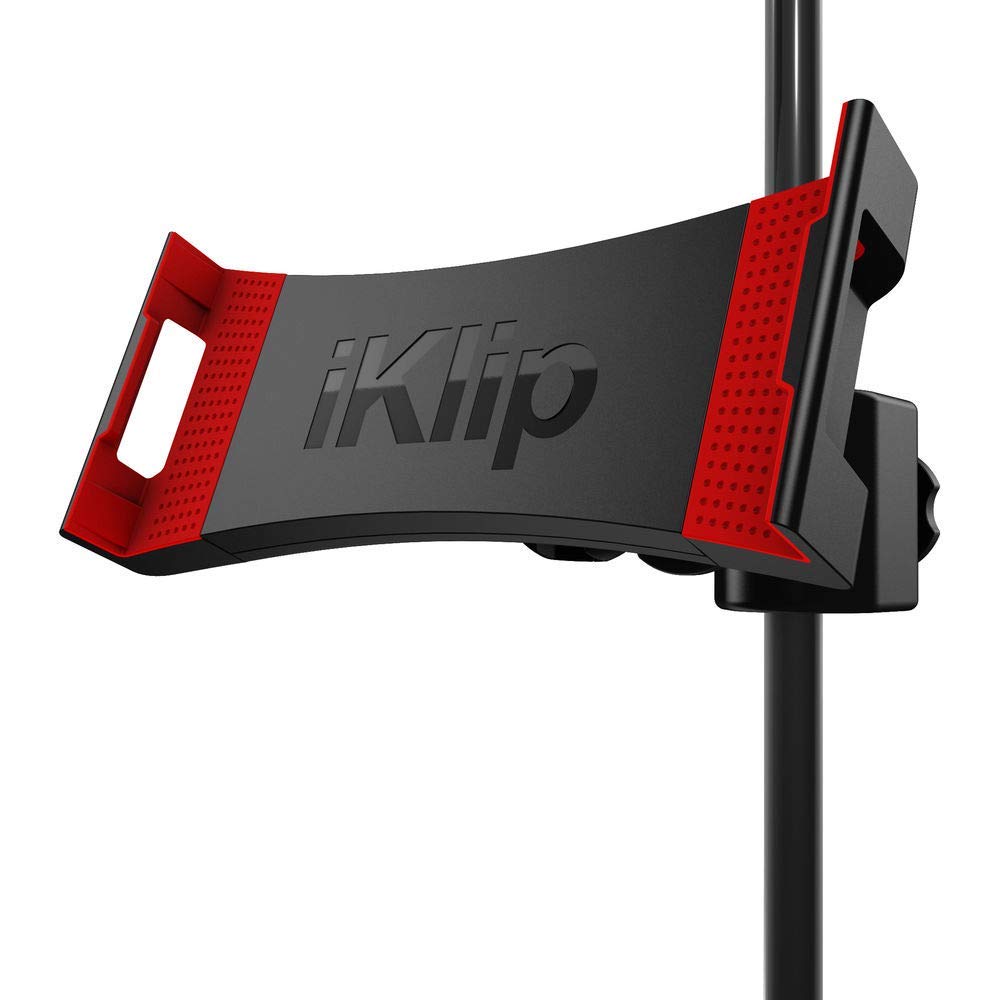 IK Multimedia iKlip 3 - Universal Stand on Microphone Stand for Tablets from 7 Inch to 12.9 Inch with or without Protection, Accessories for Microphone Stands, Mounting Stands for iPad