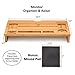 Bamboo Computer Monitor Desk Riser Stand by Morvat with Mouse Pad and Storage Organizer | Perfect for Laptops and Computers | Wooden Desktop Home and Office Organizerthumb 1