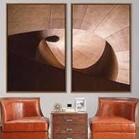 2 Piece Framed Canvas Wall Art Solid Structures Canvas Prints Home Artwork Decoration for Living Room,Bedroom - 16