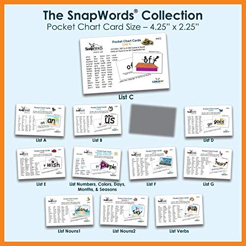 SnapWords List C Sight Word Pocket Chart Cards - Sight Words Flash ...