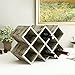 MyGift Rustic Torched Solid Wood Tabletop Wine Bottle Holder Rack with Geometric Cross Hatch Design, Vertical or Horizontal Display, Holds up to 8 Bottles