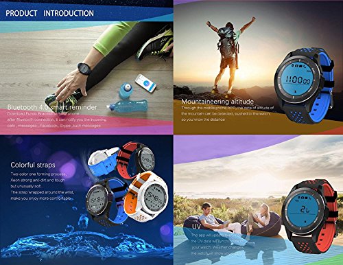 Smart Watch Waterproof IP68 Sport Watch Silicon Rubber Watchband eSmart Fitness Bracelet Support SMS/Altimeter/Pedometer/Barometer/UV /Sleep Monitor/Remote Camera/Calorie for Android iOS iPhone