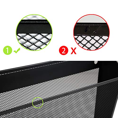DESIGNA Mesh Wall Mounted File Holder Letter Pocket Organizer Black, 3 Packs