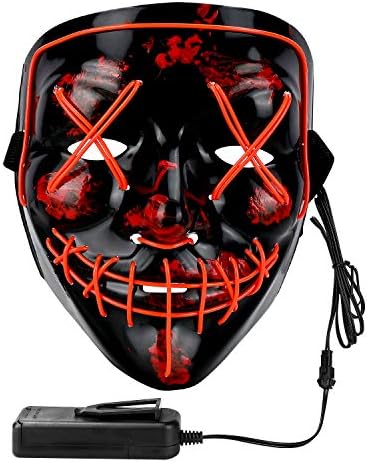 Halloween Mask LED Light up Mask for Festival Cosplay Halloween Costume Masquerade Parties,Carnival,Gifts