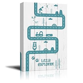 Canvas Wall Art - Cartoon Style Travel Theme Painting - Giclee Print Gallery Wrap Modern Home Art Ready to Hang - 12x18 inches