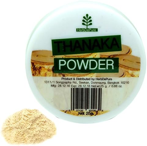 Thanaka Face Powder Reduces Dark Spot Treatment & Melasma Natural Herbal Best for Anti Acne 25g. / 0.88oz. by HerbDePure
