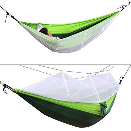 Camping Hammock with Net Portable Outfitters Outdoor Double Hammock with ZipperClosed