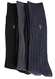 Soxmile Mens Big and Tall Size Business Casual Socks 3 Packs