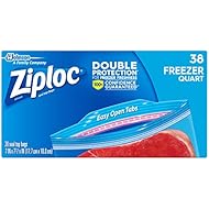 Ziploc Freezer Bags, Quart, 3 Pack, 38ct