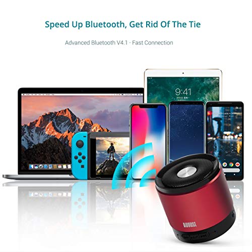 August MS425 Portable Bluetooth Wireless Speaker with Microphone  Powerful Wireless Speaker and Cell Phone Hands Free Kit  Compatible with iPhones, Samsung, Galaxy,Nokia, HTC, Blackberry, Google, LG, Nexus, iPad, Tablets, Mobile Phones, Smartphones, PC's,