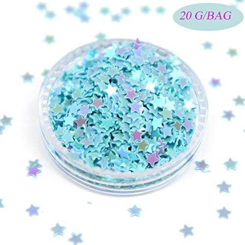 20g approx 5200pcs 3mm star flake Rainbow Cup Sequin for home/sewing/wedding decoration confetti (Blue 20g)
