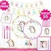 Gold Orongo Unicorn Birthday Party Supplies Beautiful Happy Pack for Girls -Serves 16 - Magical Day for Your Little Princess | Complete Disposable Set (130 Item kit) + Unlimited Cupcakes