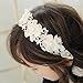 Baishitop 1PC Pearl Flower Lace Hairband, Princess Retro Headband For Girls (White )