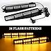 ASPL 32LED Visor Lights 26 Flash Patterns Windshield Emergency Hazard Warning Strobe Beacon Split Mount Deck Dash Lamp With Extend Bracket (Amber)