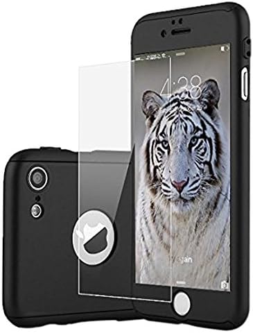 iPhone 7 case,360 Degree All-around Full Body Utral thin Fit Case cover with Tempered Glass Screen Protector Ultra slim Light Weight Hard Snap-On for Apple iPhone7  4.7 inch(black)