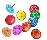 Multicolor Wooden Spinning Top Toy, Pack of 10